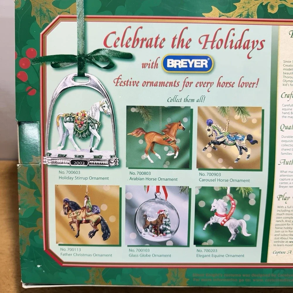 Breyer Silent Knight 2003 Holiday Horse Figure Arabian 700403 NEW SEALED CLEAR